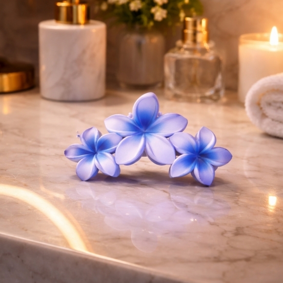Accessories - Blue Floral Hair Clip Set - Women Accessories